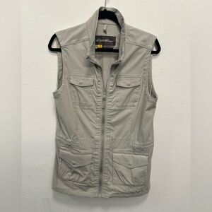 Eddie Bauer Travex Utility Vest Women’s Tall Large Gray Zip Front